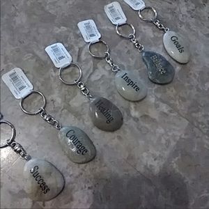 6 inspirational stone keychains